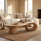 Zephorin Handcrafted Solid Wood Coffee Table Natural Oak - TimbeRustic Coffee Table