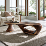 Zephyron Sculpted Solid Wood Coffee Table - TimbeRustic Coffee Table