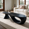 Zephyron Sculpted Solid Wood Coffee Table Black - TimbeRustic Coffee Table