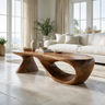 Zephyron Sculpted Solid Wood Coffee Table Brown - TimbeRustic Coffee Table