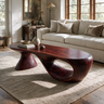 Zephyron Sculpted Solid Wood Coffee Table Mahogany - TimbeRustic Coffee Table