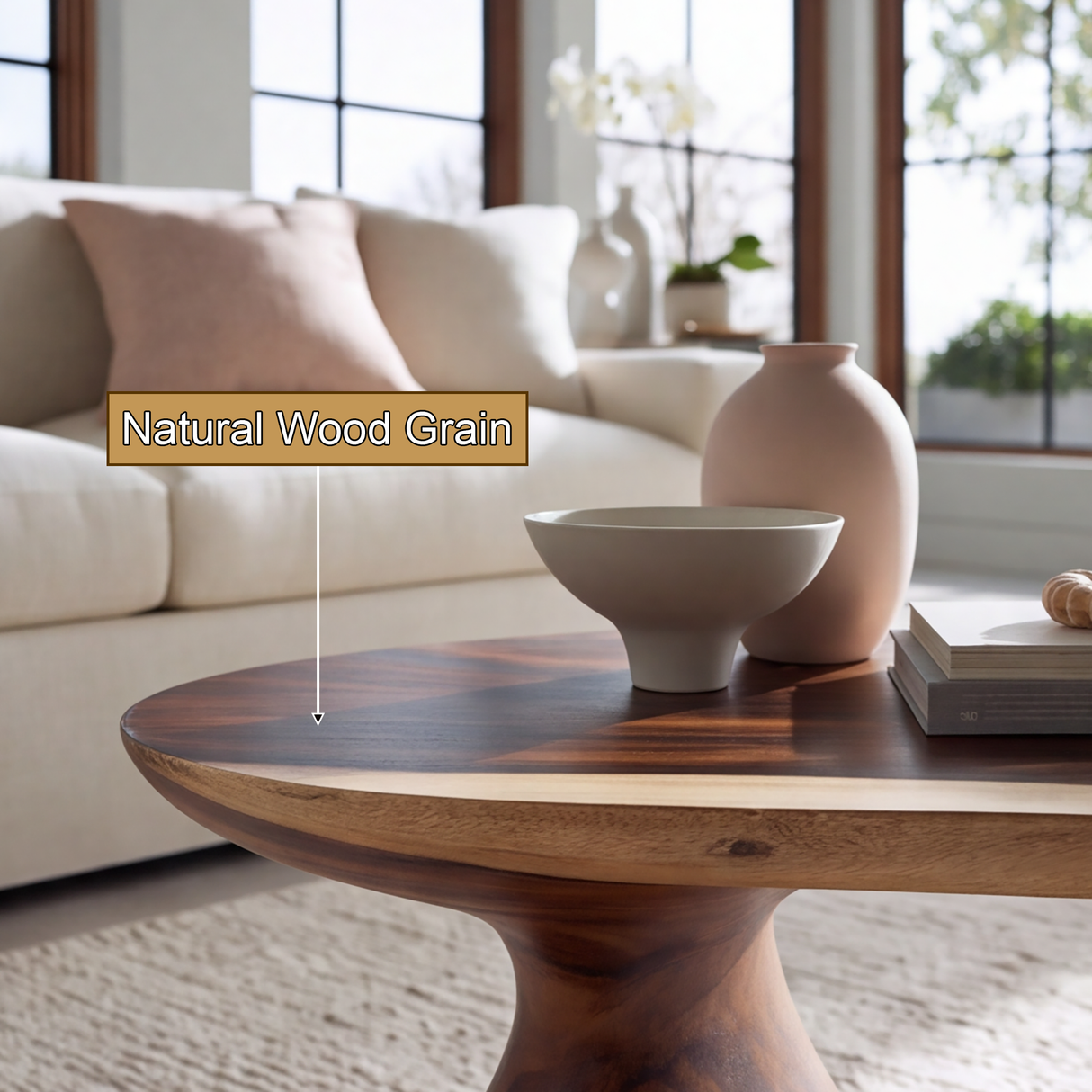 Zephyron Sculpted Solid Wood Coffee Table - TimbeRustic Coffee Table
