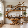 Zephyros Sculpted Solid Wood Console Table with Shelves Teak - Timberustic Console Table with Shelves