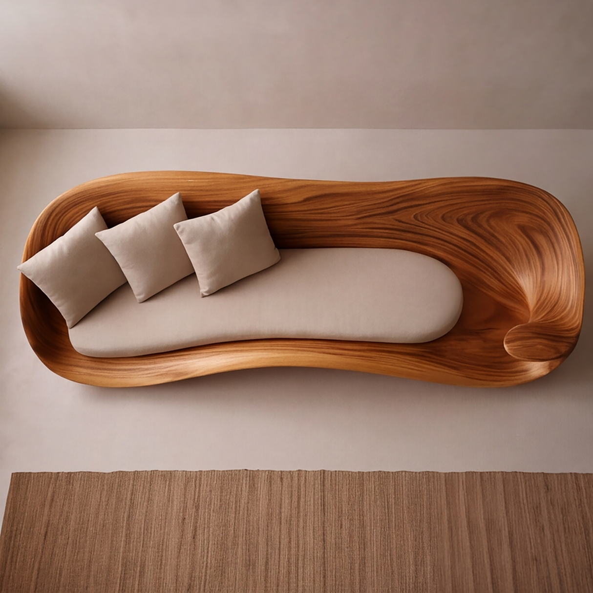 Zorathen Solid Wood Sculpted Sofa