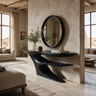 Zorathis Sculpted Solid Wood Console Table Black - Timberustic Console Table