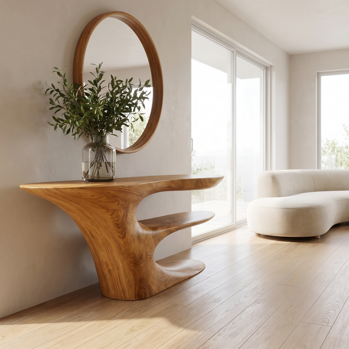 Zorathis Sculpted Solid Wood Console Table Teak - Timberustic Console Table