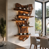 Zorvane Live Edge Solid Wood Floating Wine Shelf SPA345892