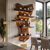 Zorvane Live Edge Solid Wood Floating Wine Shelf SPA345892