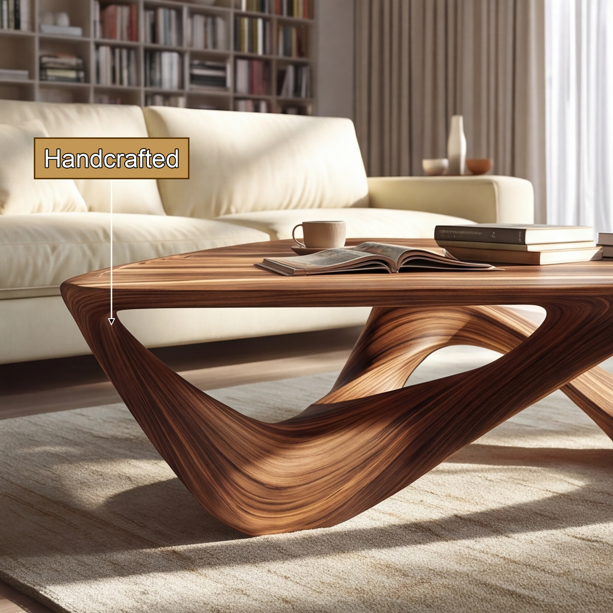 Zorynth Sculpted Solid Wood Coffee Table - Timberustic Coffee Table
