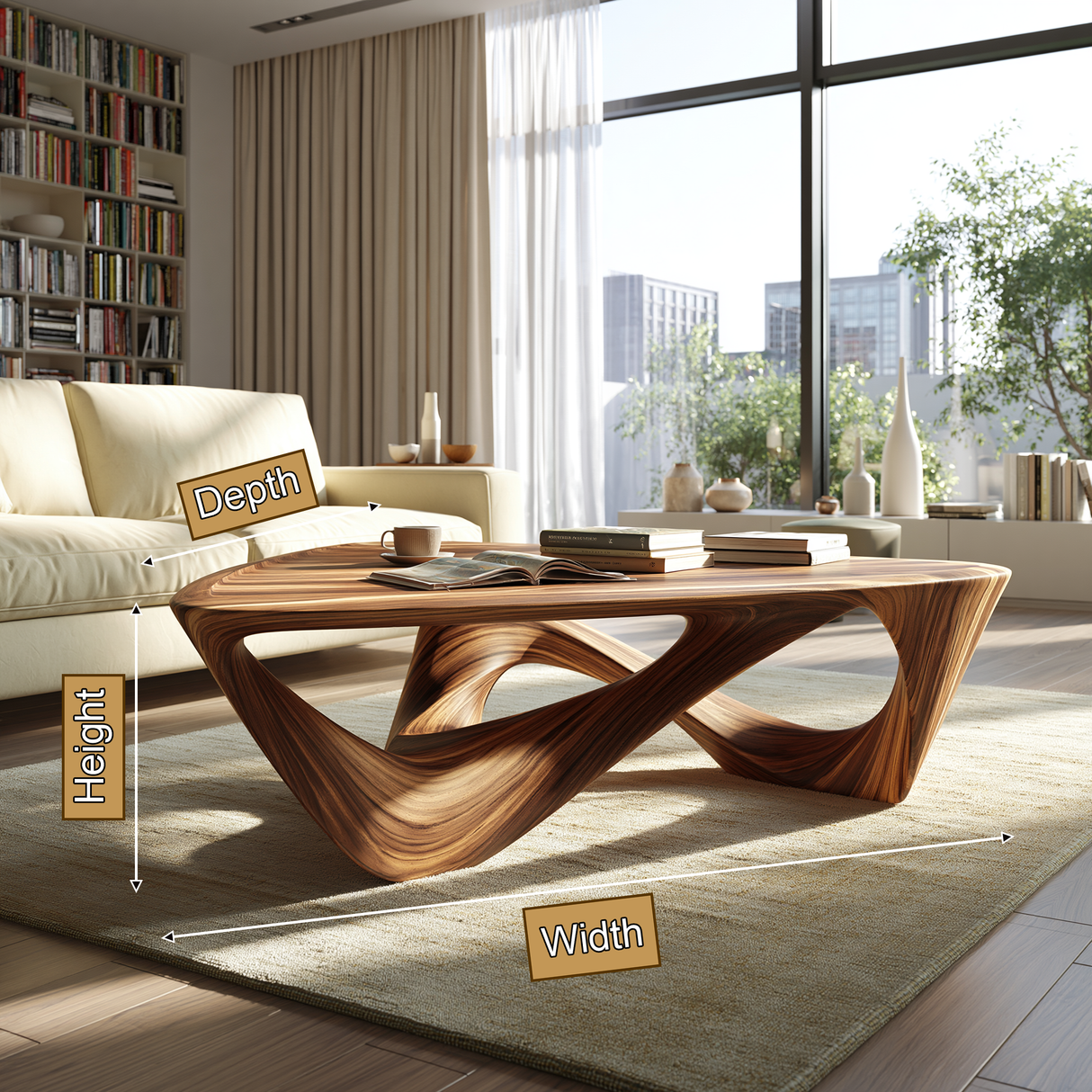 Zorynth Sculpted Solid Wood Coffee Table - Timberustic Coffee Table