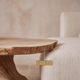 Zylara Live Edge Solid Wood Coffee Table