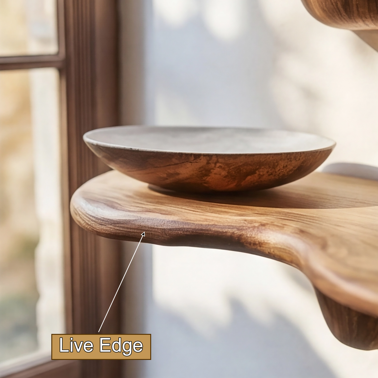 Torlen Sculpted Solid Wood Mushroom Floating Shelf SPA120109 - Timberustic Floating Shelf