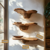 Torlen Sculpted Solid Wood Mushroom Floating Shelf SPA120109 - Timberustic Floating Shelf