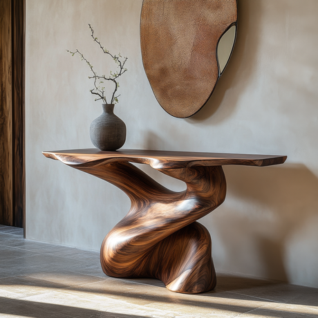 Torrenta Sculpted Solid Wood Console Table - Timberustic Console Table