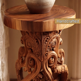 Torvane Sculpted Solid Wood Pedestal Stand - Timberustic Pedestal Stand
