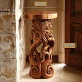 Torvane Sculpted Solid Wood Pedestal Stand - Timberustic Pedestal Stand