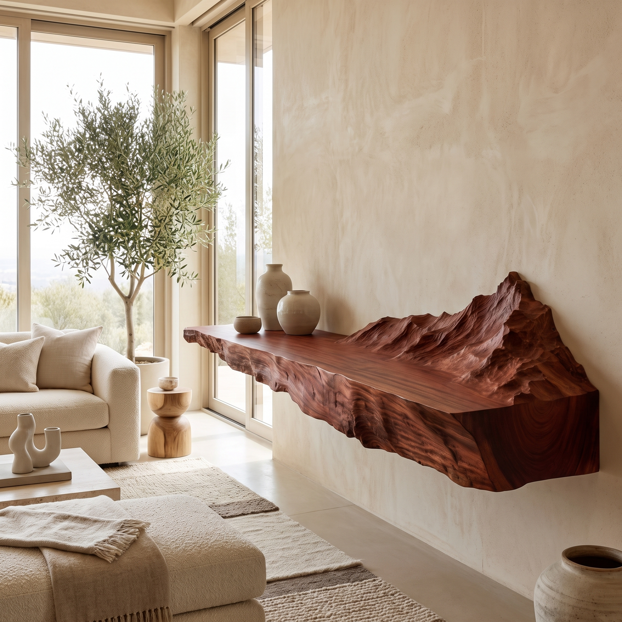 Torvann Handcrafted Mountain Floating Shelf - Timberustic Floating Shelf