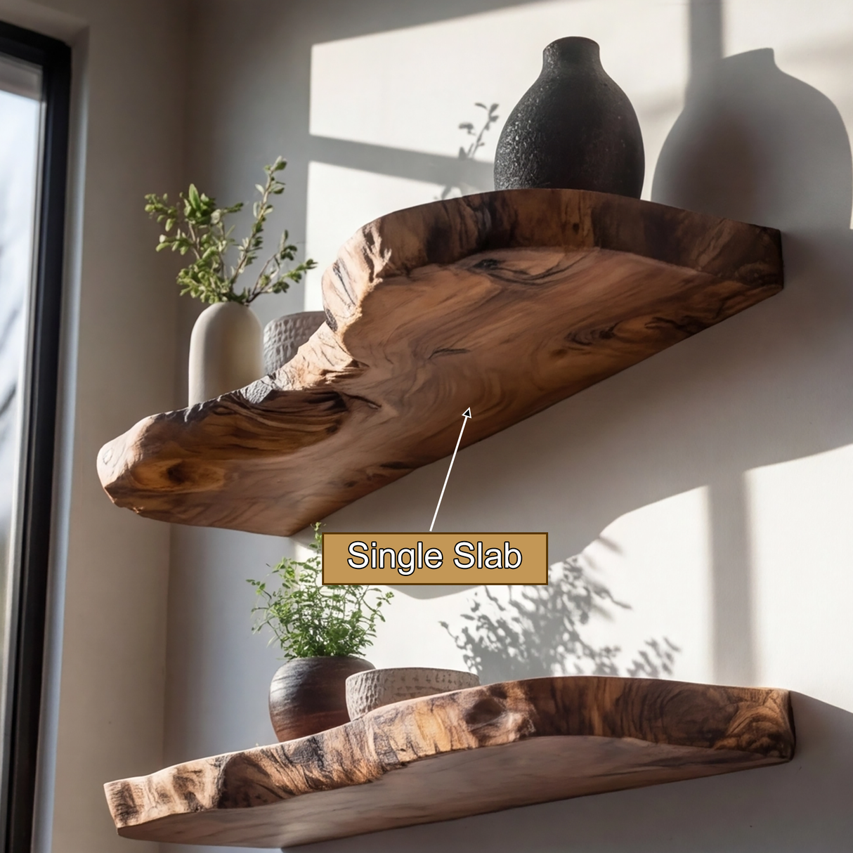 Torvello Live Edge Solid Wood Floating Shelf SPA965832 - Timberustic Floating Shelf