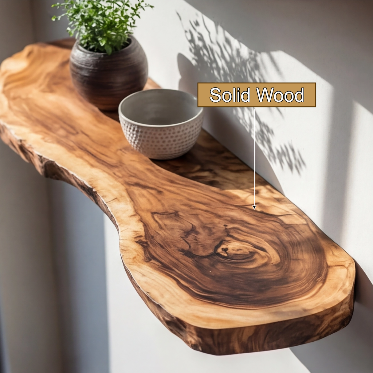Torvello Live Edge Solid Wood Floating Shelf SPA965832 - Timberustic Floating Shelf