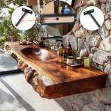 Torvyn Live Edge Solid Wood Floating Bathroom Vanity with Integrated Sink SPA365412 - Timberustic Floating Bathroom Vanity with Integrated Sink