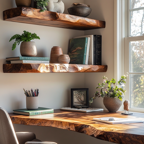 Torvyn Live Edge Solid Wood Floating Shelf SPA302306 - Timberustic Floating Shelf