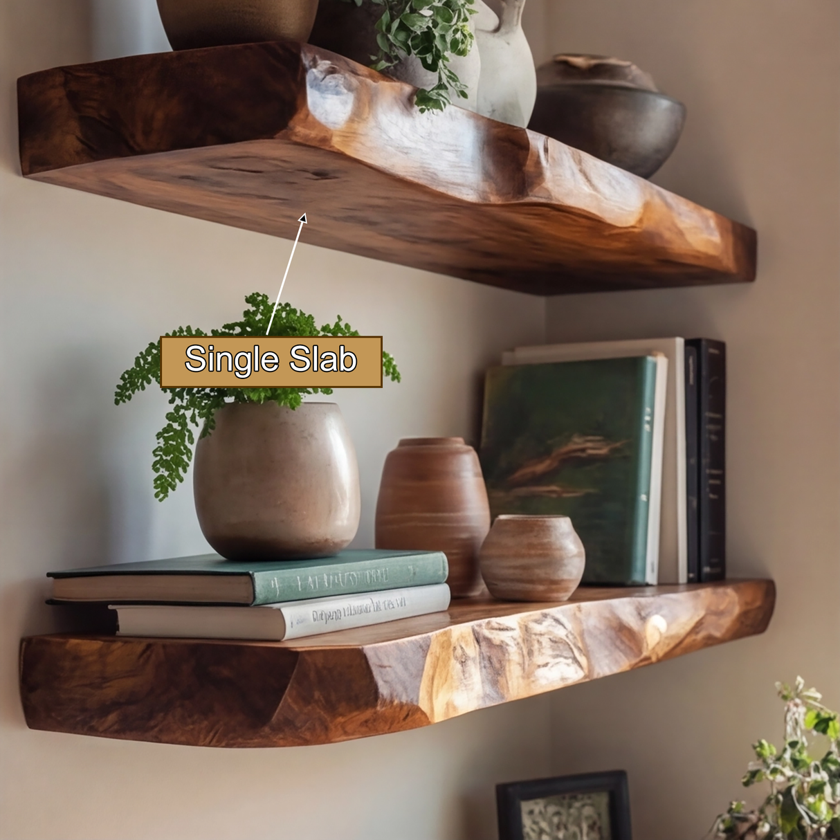 Torvyn Live Edge Solid Wood Floating Shelf SPA302306 - Timberustic Floating Shelf