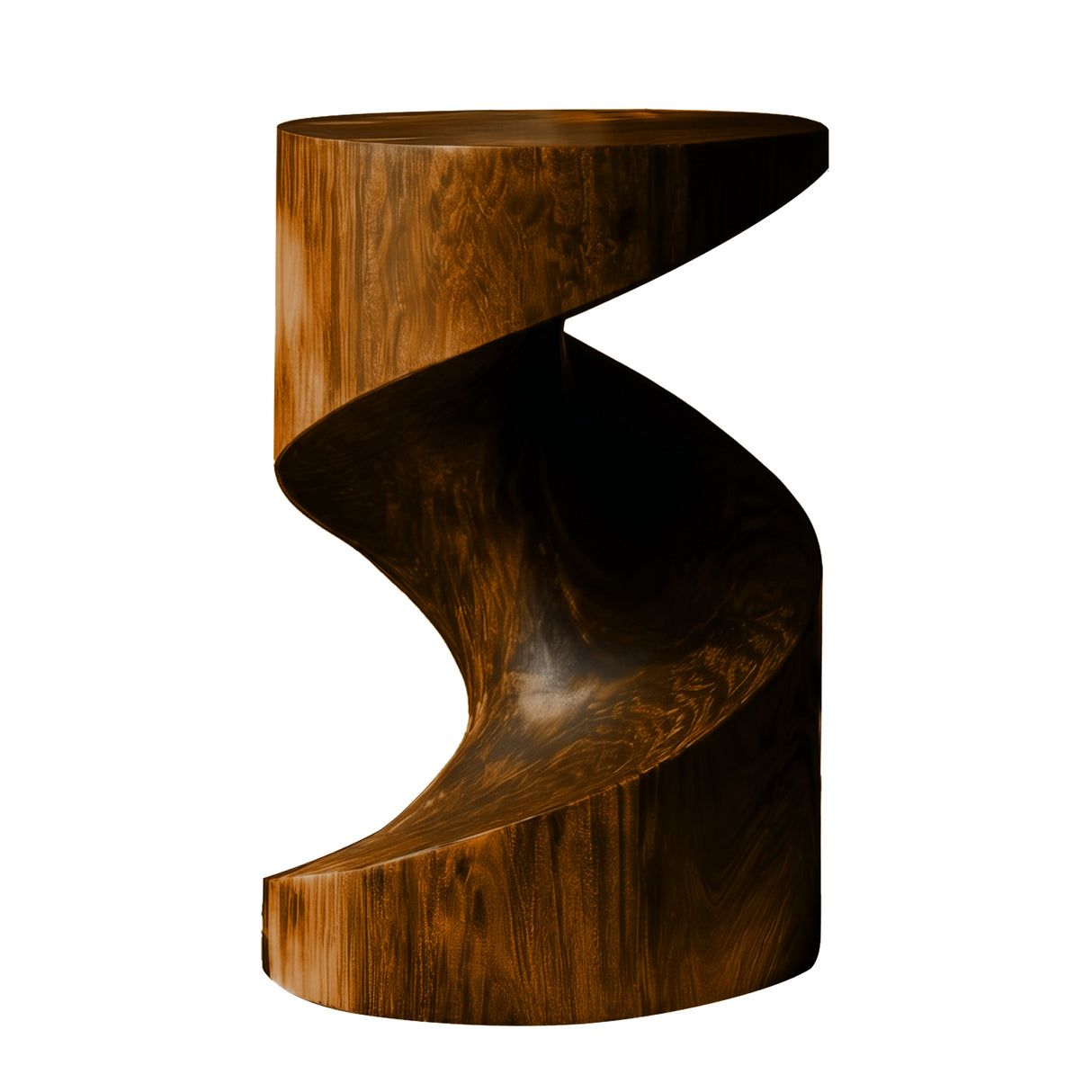 Torvyn Monolithic Twist Solid Wood Pedestal Stand Brown - Timberustic Pedestal Stand