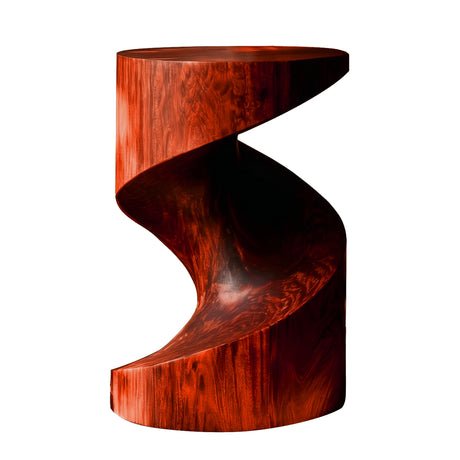 Torvyn Monolithic Twist Solid Wood Pedestal Stand Mahogany - Timberustic Pedestal Stand