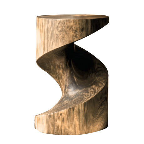 Torvyn Monolithic Twist Solid Wood Pedestal Stand Natural Oak - Timberustic Pedestal Stand