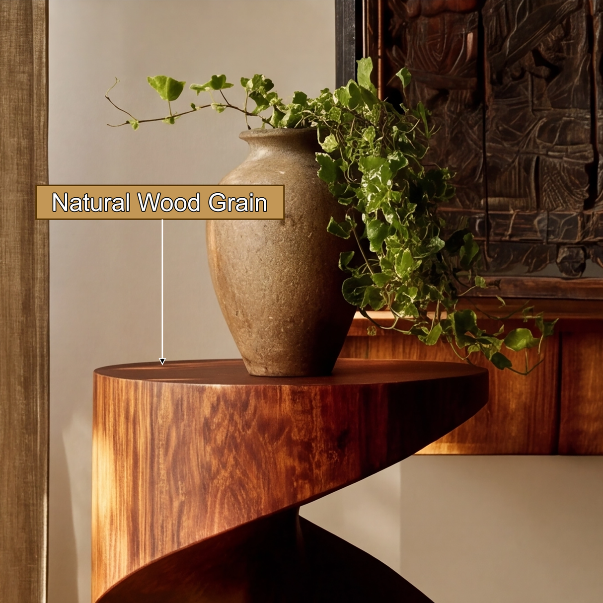 Torvyn Monolithic Twist Solid Wood Pedestal Stand - Timberustic Pedestal Stand