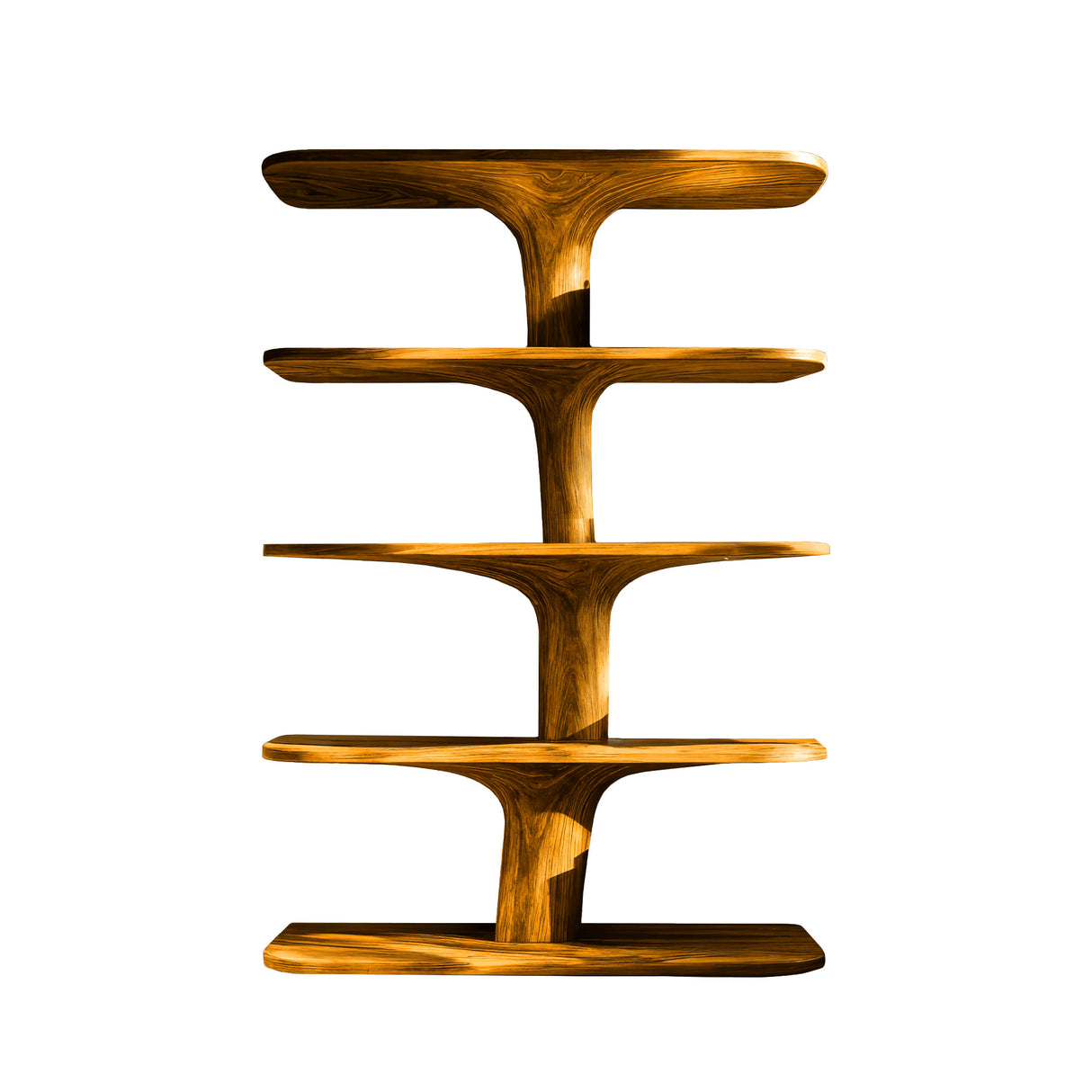 Treeform Branch Handcrafted Solid Wood Bookshelf