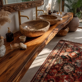 Trevano Live Edge Solid Wood Floating Bathroom Vanity SPA358958 - Timberustic Floating Bathroom Vanity
