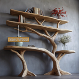 Trevaryn Sculpted Solid Wood Console Table with Shelves - Timberustic Console Table with Shelves