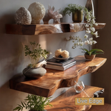Trevion Live Edge Solid Wood Floating Shelf SPA625413 - Timberustic Floating Shelf