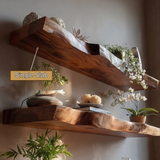 Trevion Live Edge Solid Wood Floating Shelf SPA625413 - Timberustic Floating Shelf