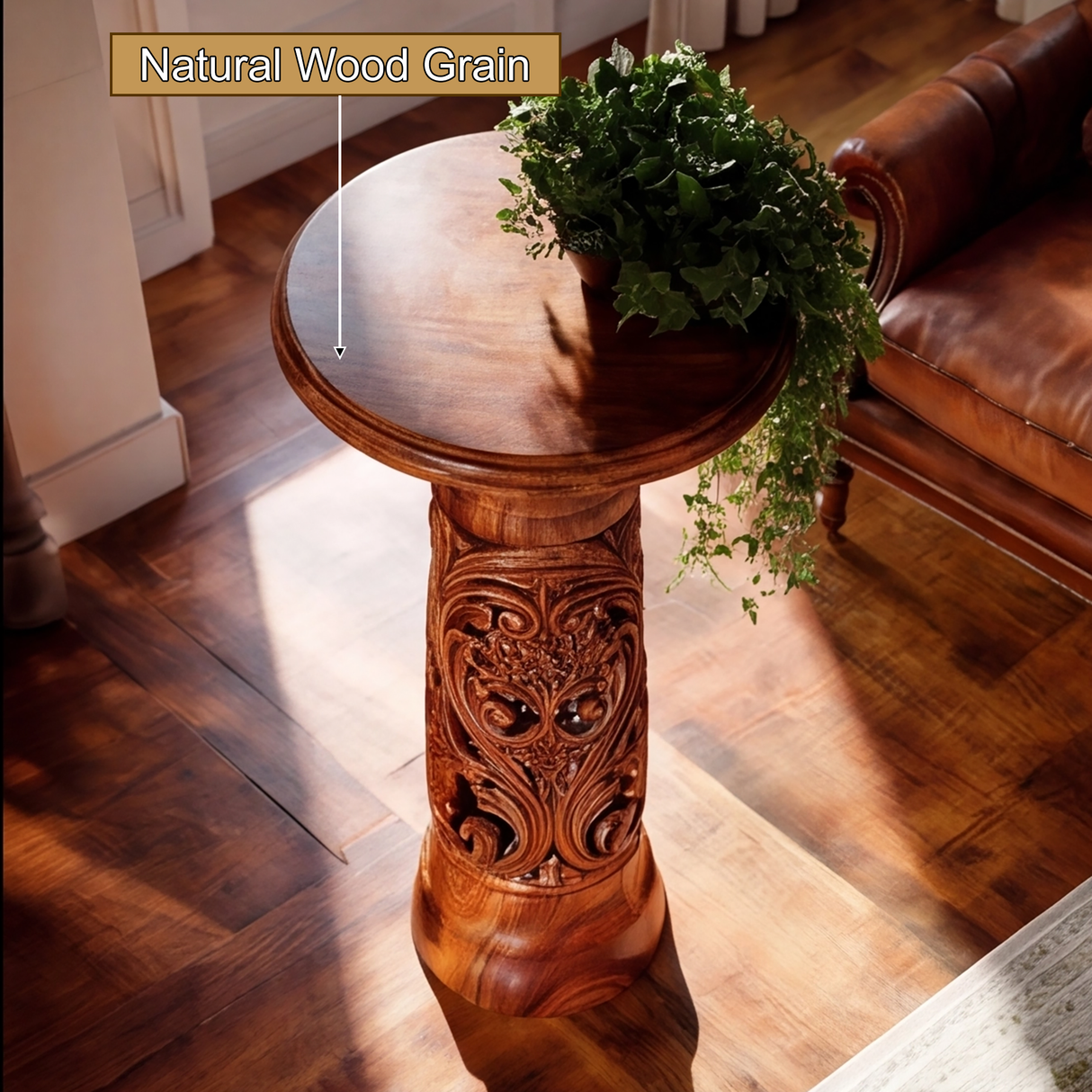 Trevion Solid Wood Pedestal Stand - Timberustic Pedestal Stand