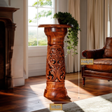 Trevion Solid Wood Pedestal Stand - Timberustic Pedestal Stand