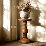 Trevon Solid Wood Pedestal Stand - Timberustic Pedestal Stand