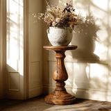Trevon Solid Wood Pedestal Stand - Timberustic Pedestal Stand