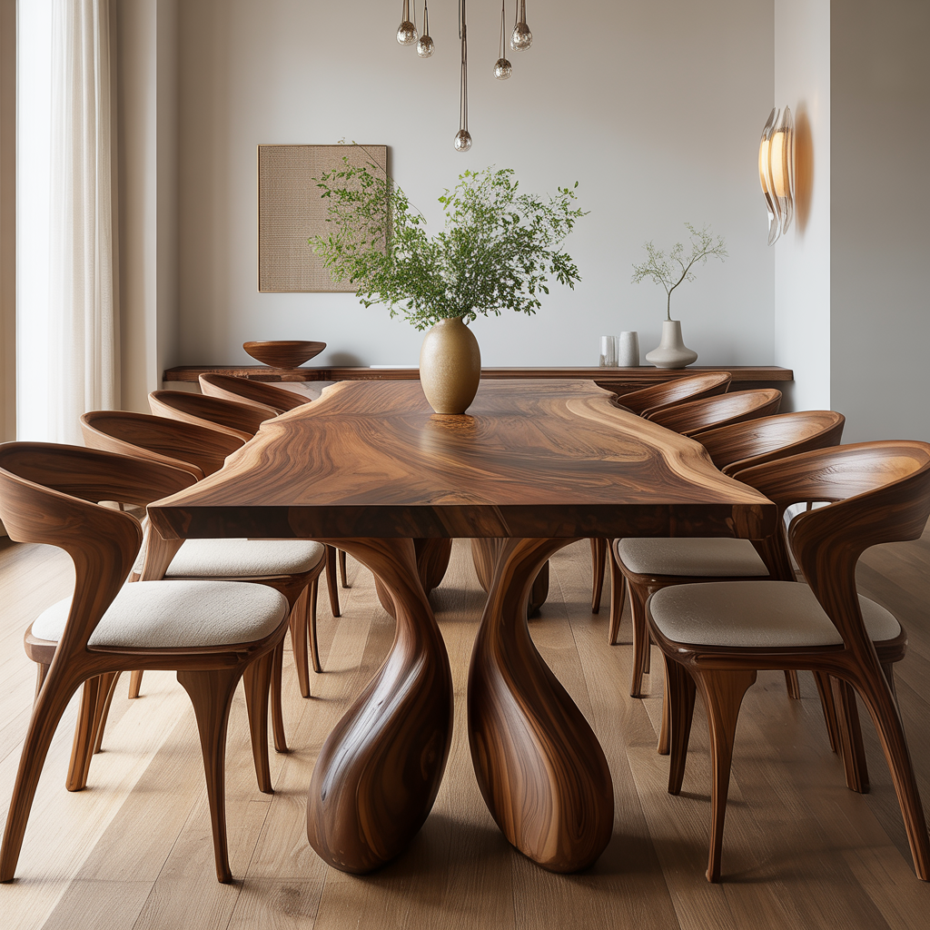 Trifold Droplet Solid Wood Dining Table