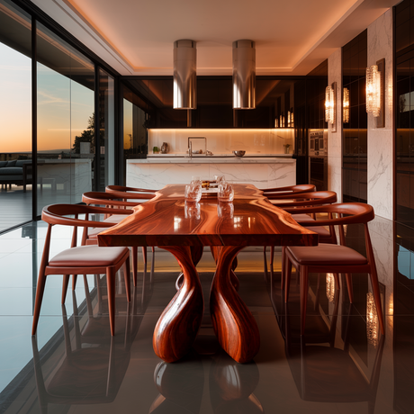 Trifold Droplet Solid Wood Dining Table