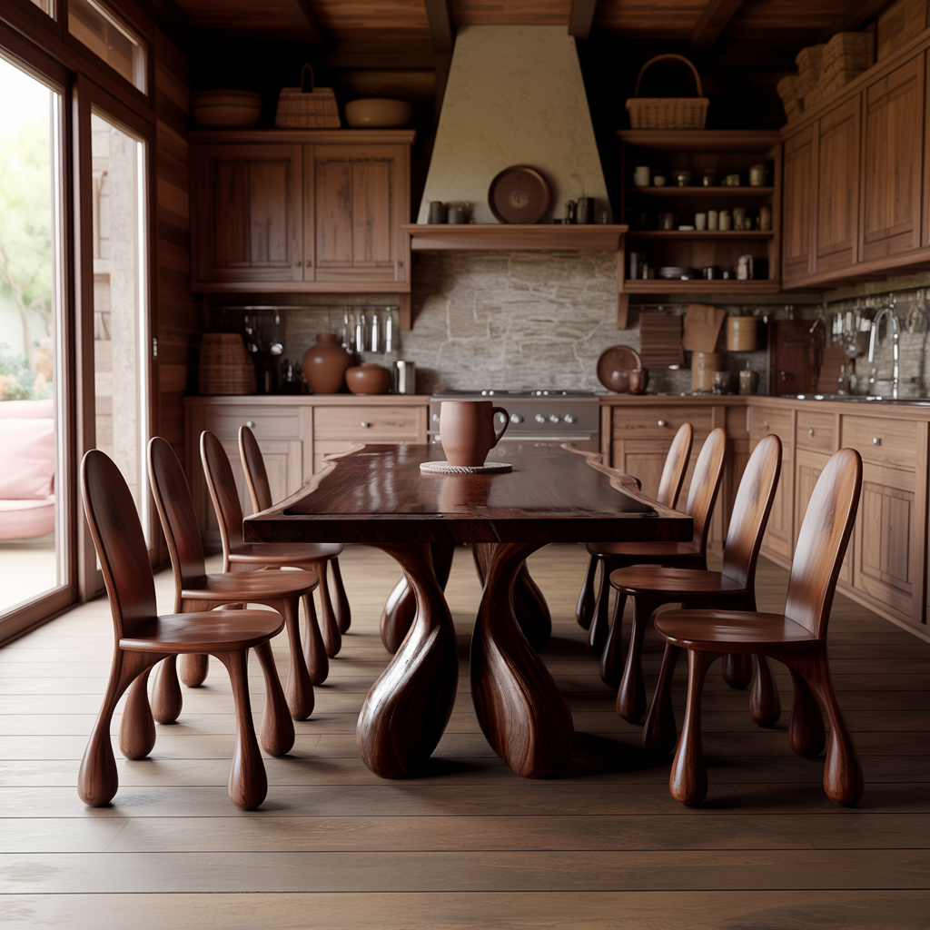 Trifold Droplet Solid Wood Dining Table