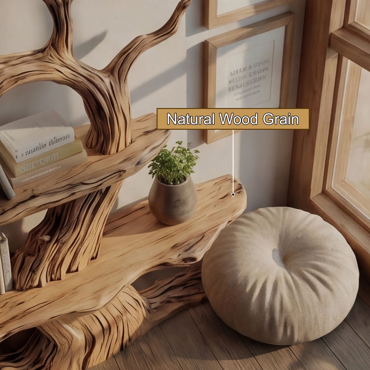 Trunkline Solid Wood Tree Bookshelf - Timberustic Tree Bookshelf