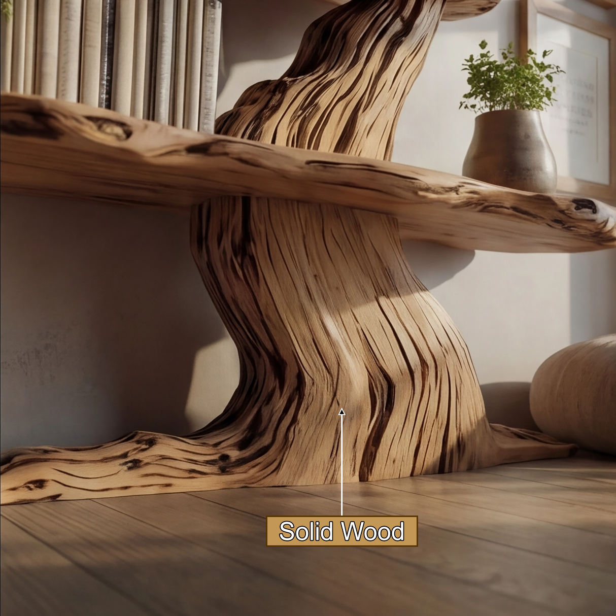 Trunkline Solid Wood Tree Bookshelf - Timberustic Tree Bookshelf