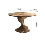 Twistcrest Solid Wood Round Dining Table