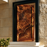 Undara Handcrafted Solid Wood Topographic Relief Single Door