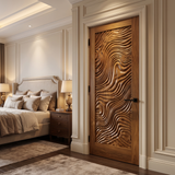 Undara Handcrafted Solid Wood Topographic Relief Single Door