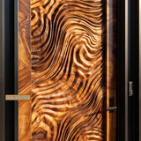 Undara Handcrafted Solid Wood Topographic Relief Single Door