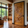 Undara Handcrafted Solid Wood Topographic Relief Single Door Teak - Timberustic Door
