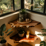 Wavedge Live Edge Floating Corner Shelf